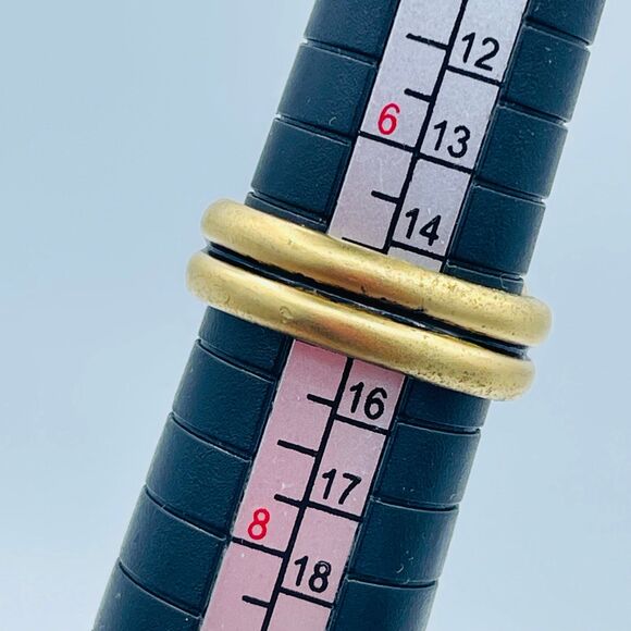 Lover's Knot Size 7 Gold Tone Ring Premier Designs "Forged" Band - Picture 8 of 9